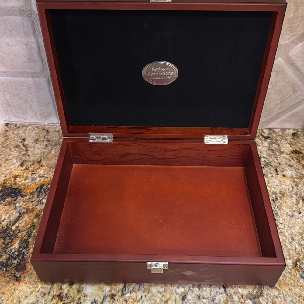 Brookstone Heritage Keepsake Cherry Wood w/ clasp “Box Only” 11.5in.x8in.x3.5in